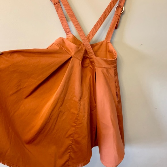 Rust Orange Suspender Skirt - Picture 3 of 6